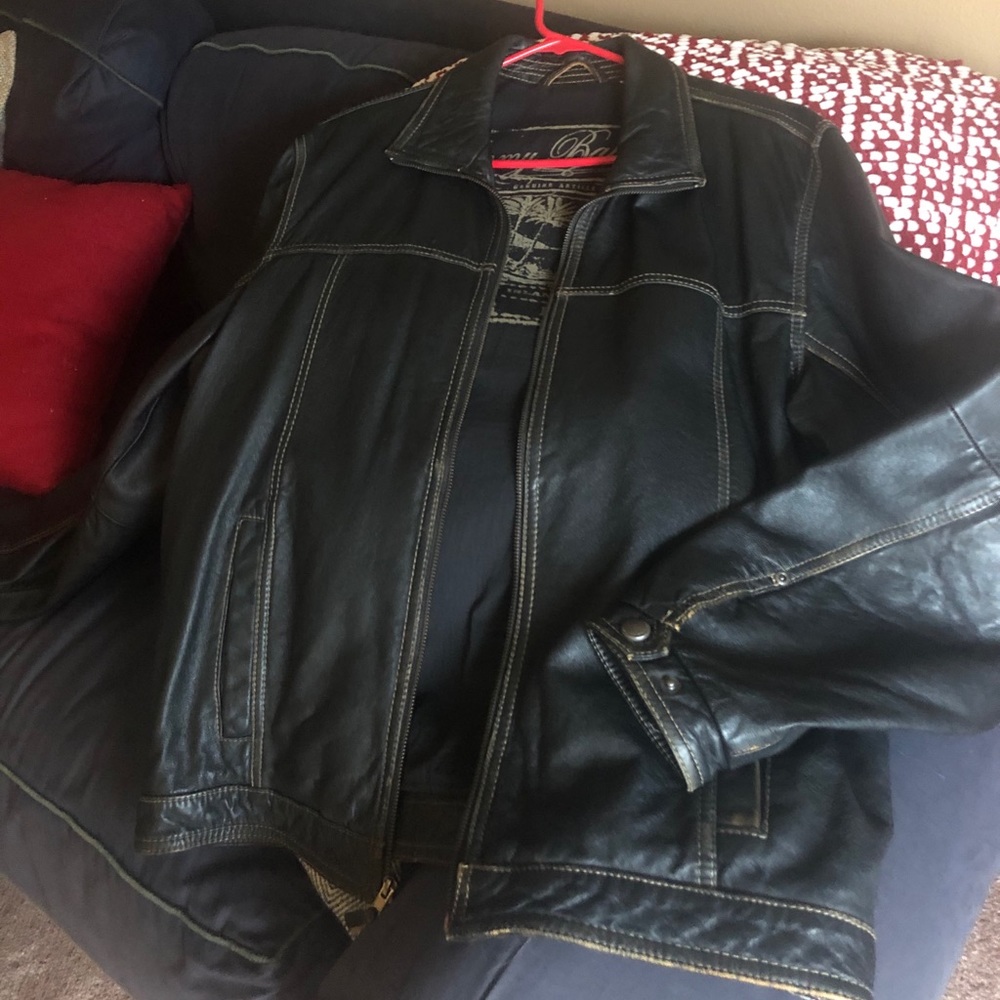 Tommy Bahama Men’s Black Leather Jacket